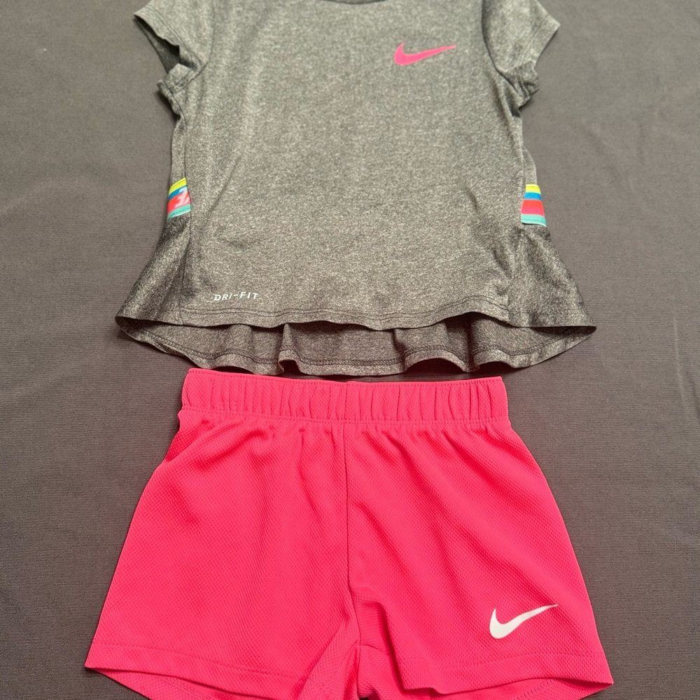Nike Charcoal and Hot Pink Sports Outfit